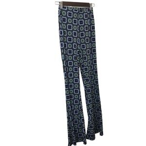 Industry retro 70s multi floral bodycon pull on flare pants